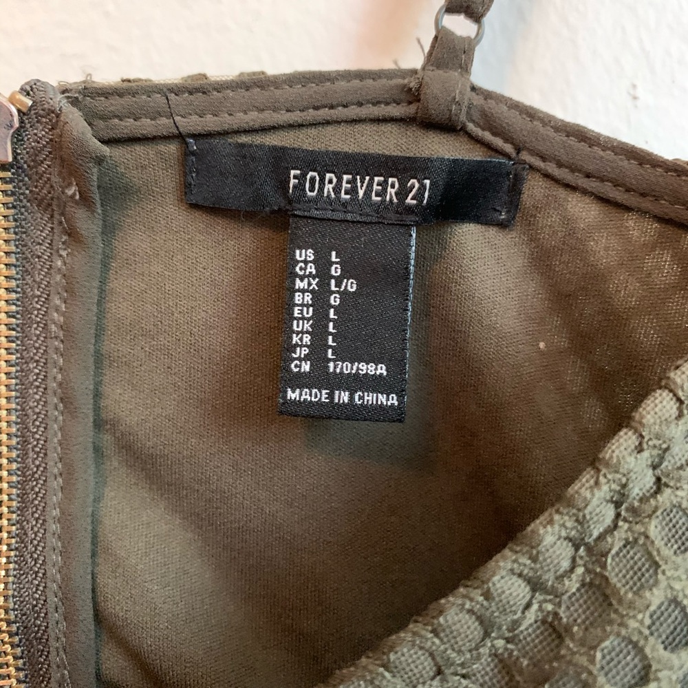 Forever 21 Midi Olive Green Bodycon Dress - Picture 4 of 5